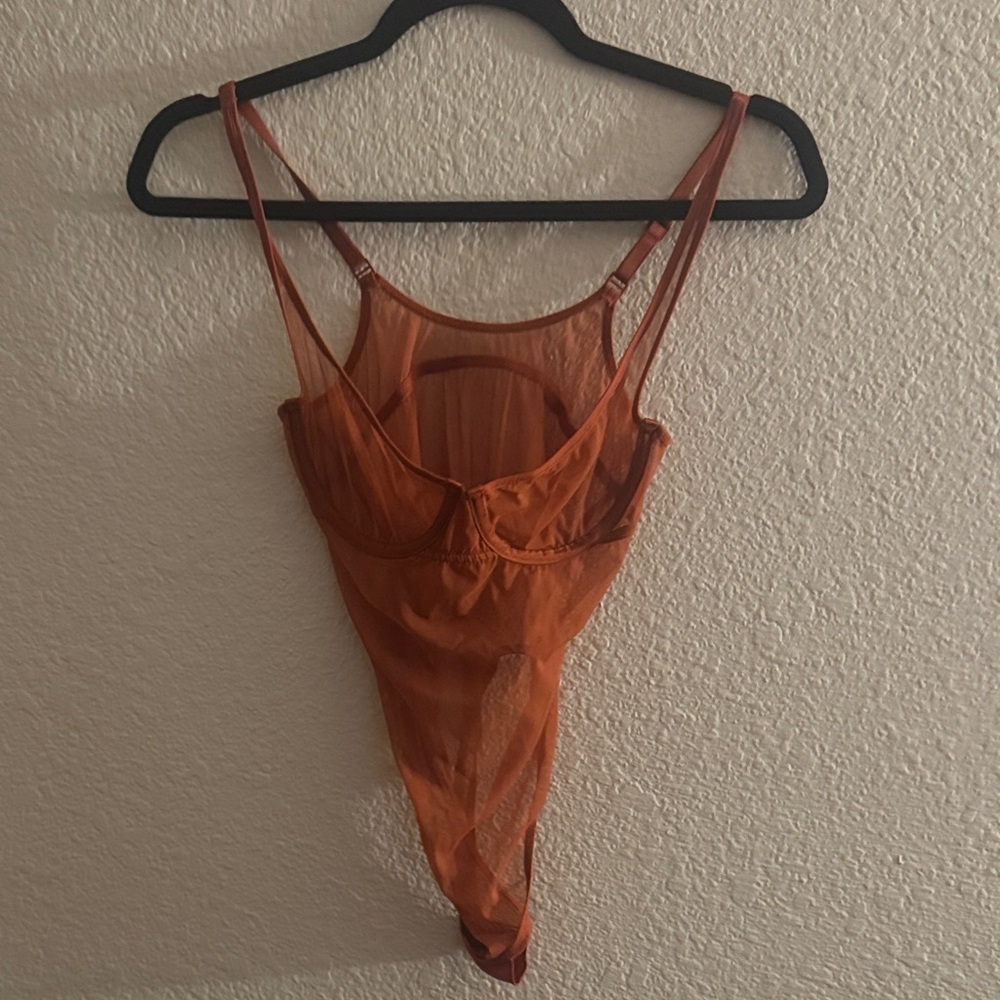 Sheer Burnt Orange Skims Bodysuit
